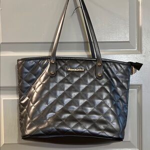 Montana West Silver Quilted Tote Bag